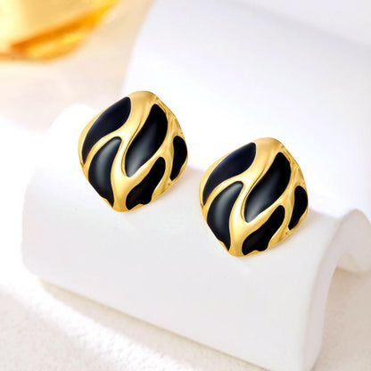 Marble Pattern Gold Hoop Earrings Hunan Haoyi Gift Co., Ltd.
