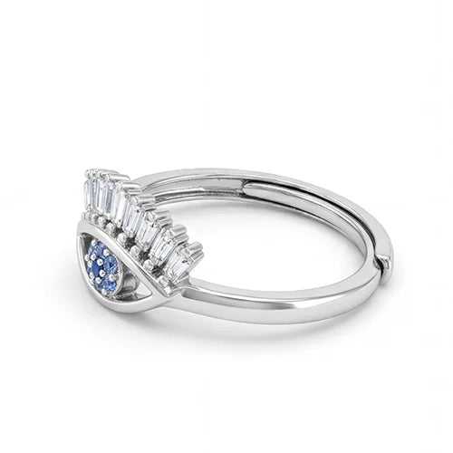 Divine Protection Evil Eye Silver Ring Silvish