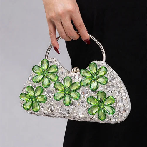 Swarovski Crystal Garden Clutch Silvish