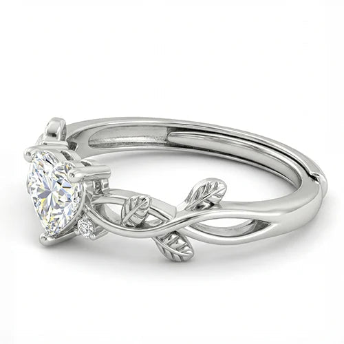 Eternal Heart Knot Solitaire Ring Silvish