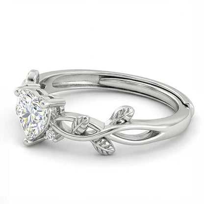 Eternal Heart Knot Solitaire Ring Silvish