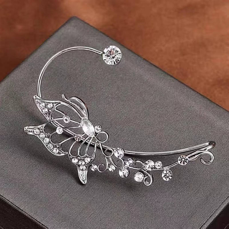 Elegant Crystal Leaf Ear Cuff with Dangling Pearls Yiwu Deshang Jewelry Co., Ltd.