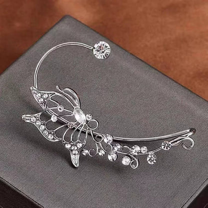 Elegant Crystal Leaf Ear Cuff with Dangling Pearls Yiwu Deshang Jewelry Co., Ltd.