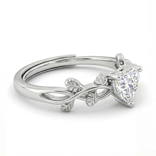 Eternal Heart Knot Solitaire Ring Silvish