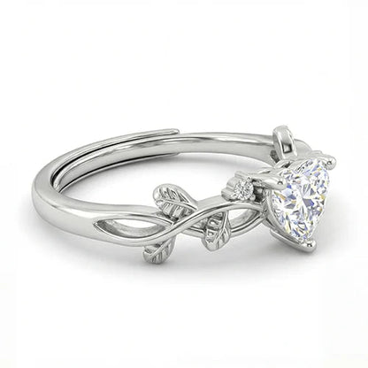 Eternal Heart Knot Solitaire Ring Silvish