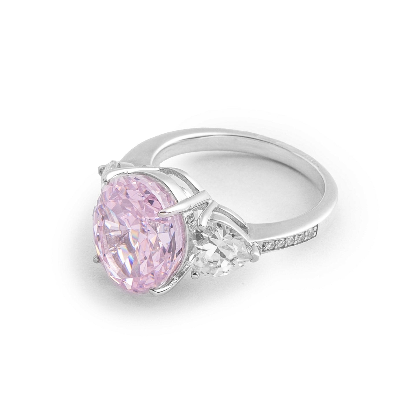 'Ice Pink' Silver Ring