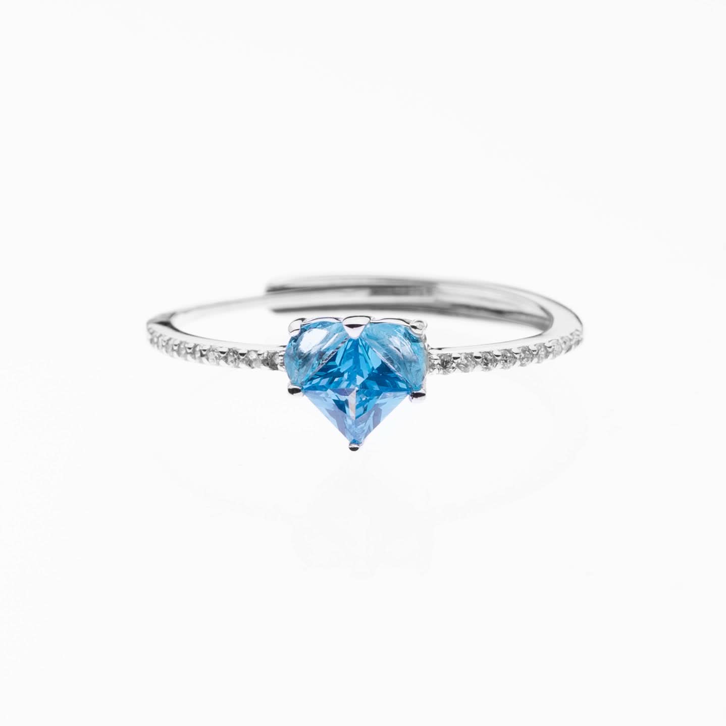 Silver Blue Vows Ring