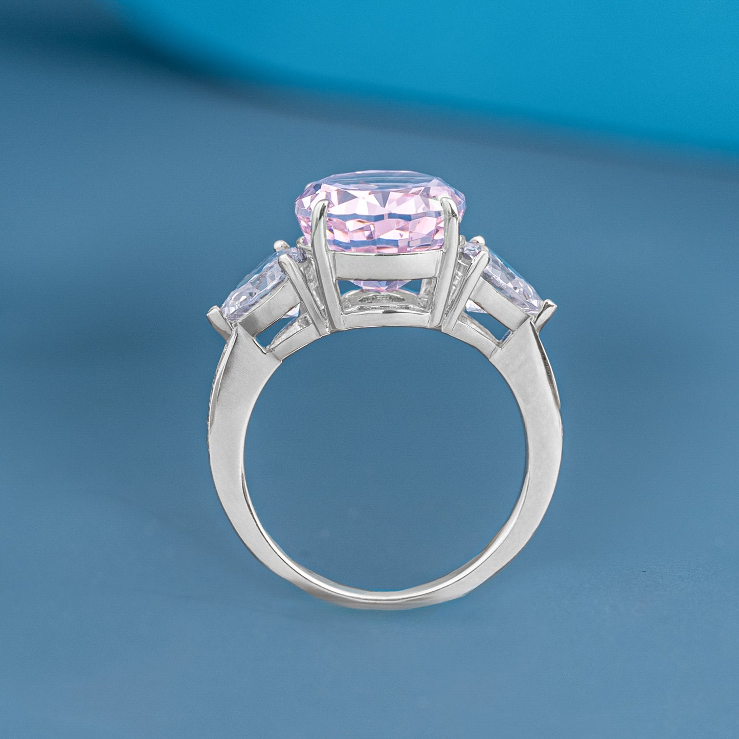 'Ice Pink' Silver Ring