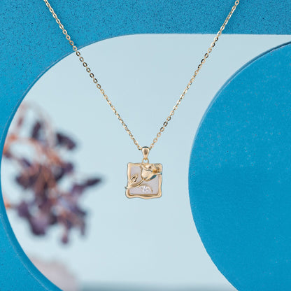 Gold Plated Lustre Rose Pendant
