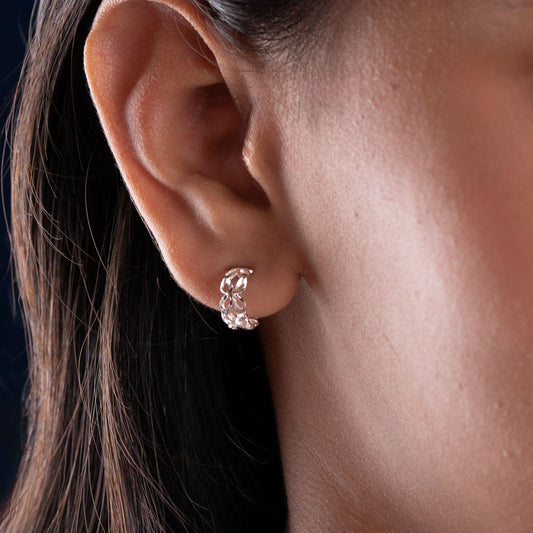 'Silver Flower' Hoops