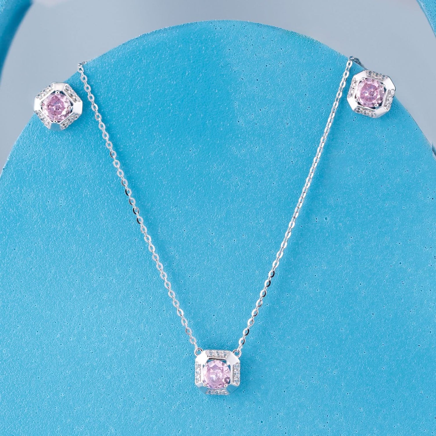'Cherry Blossom' Silver Pendant Set Silvish