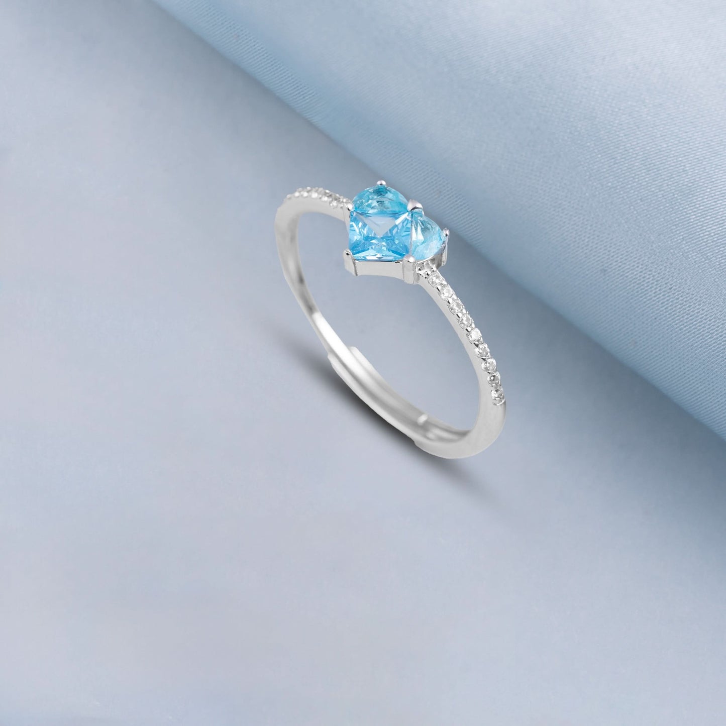Silver Blue Vows Ring