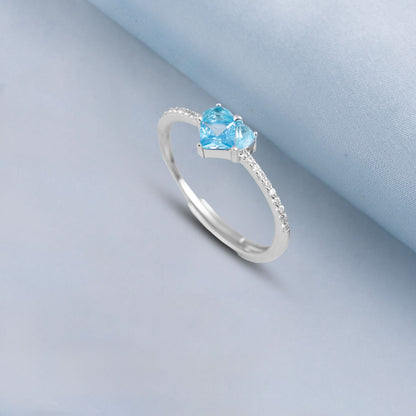 Silver Blue Vows Ring