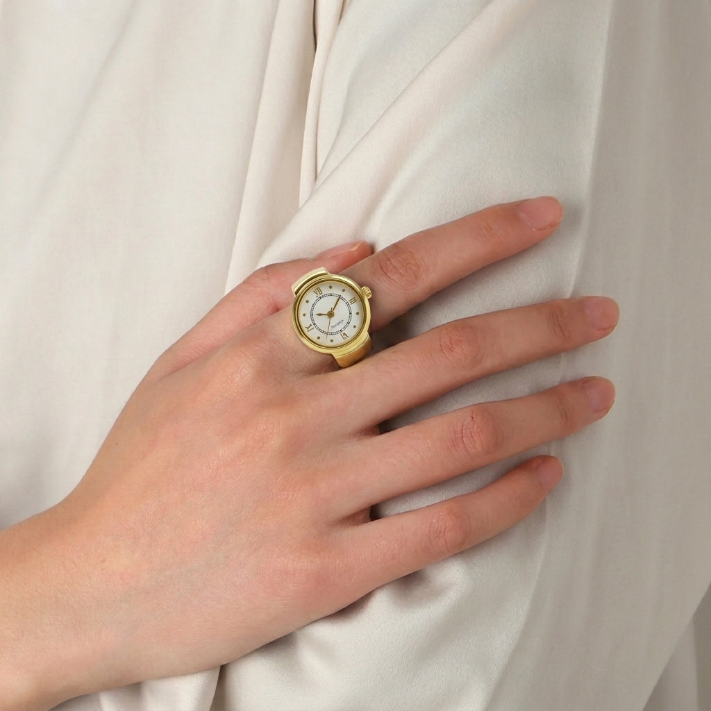 Amber Time Ring Watch Silvish