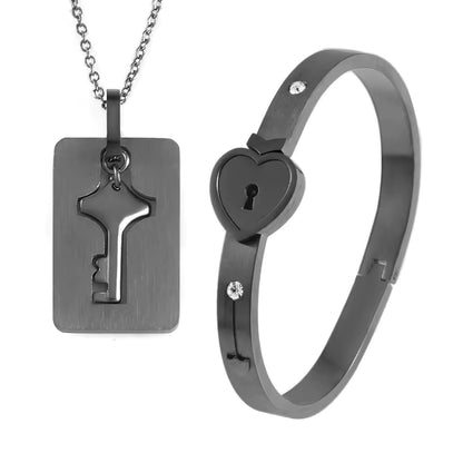 Couple Lock & Key Jewelry Set for Women & Men