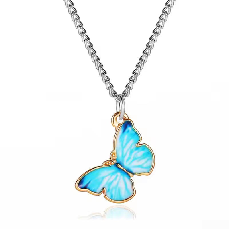 Korean Butterfly Gradient Necklace for Women go by Yiwu Nessa Fashion Jewelry Co., Ltd.