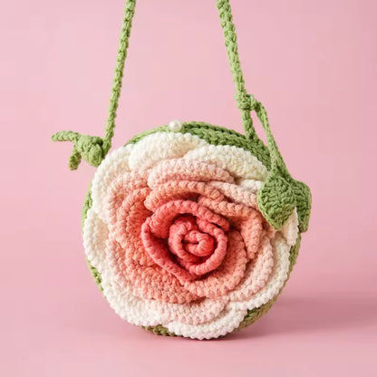 Handmade Crochet Rose Coin Purse/Bag charm