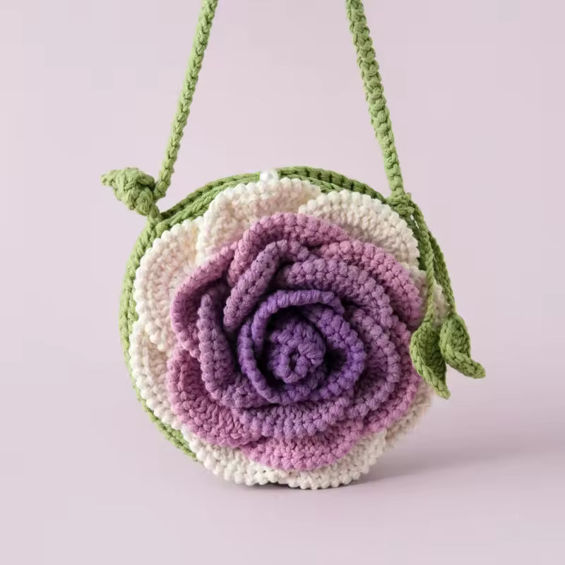 Handmade Crochet Rose Coin Purse/Bag charm