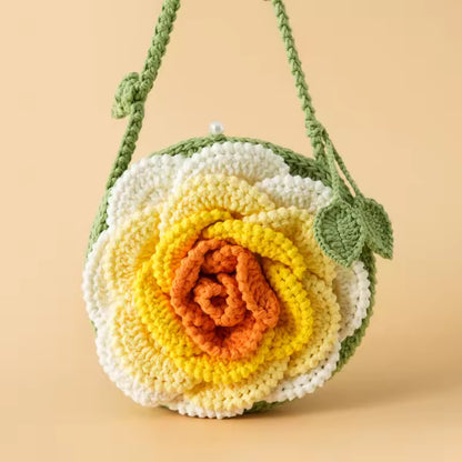 Handmade Crochet Rose Coin Purse/Bag charm
