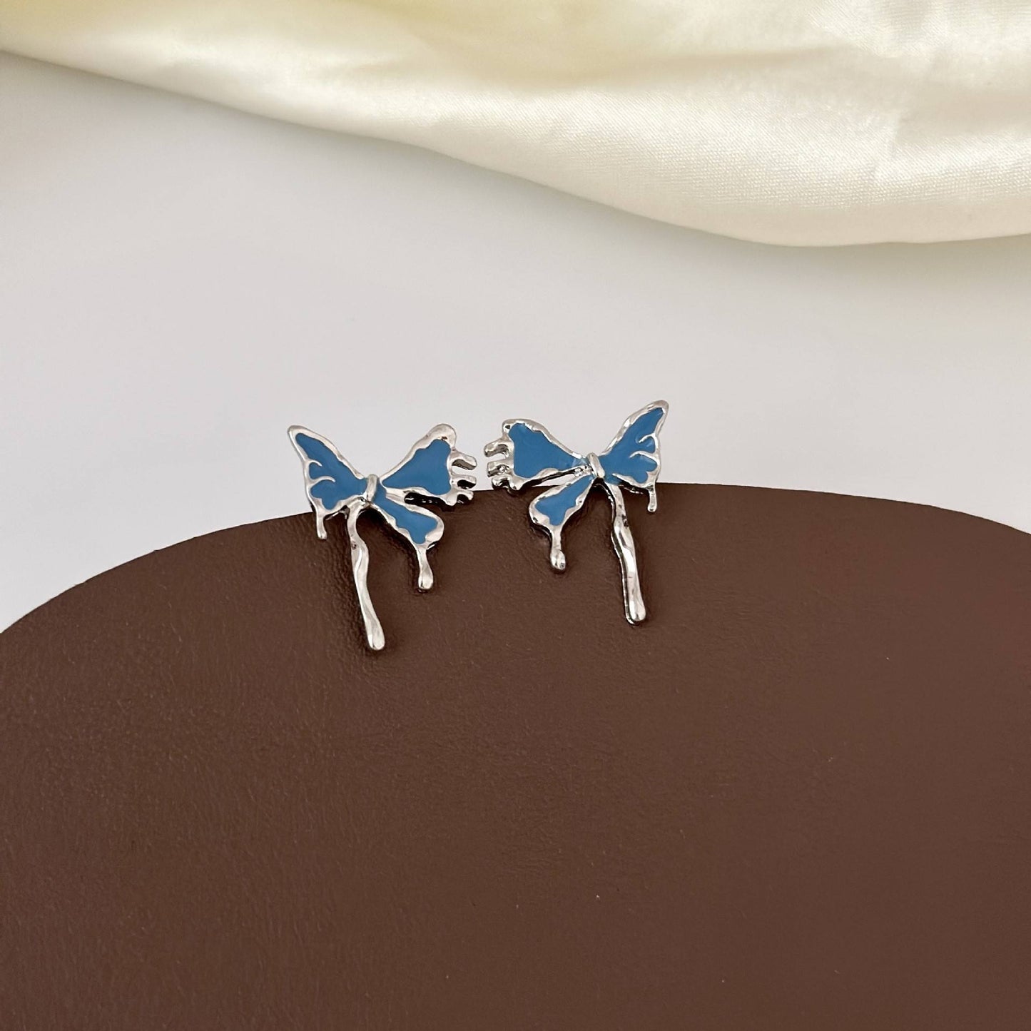 Blue Butterfly Irregular Stud Earrings