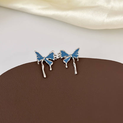 Blue Butterfly Irregular Stud Earrings