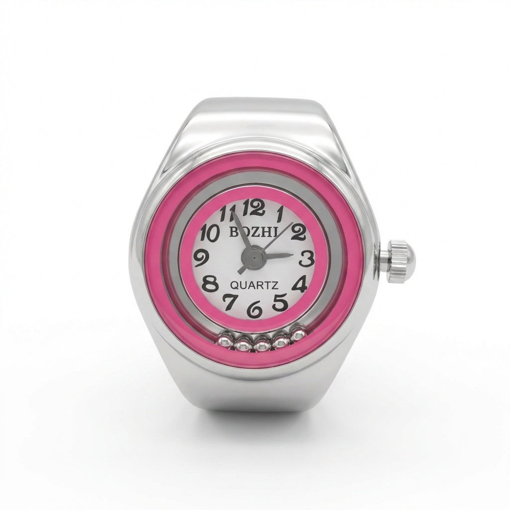 Bubblegum Dial Ring Watch Silvish