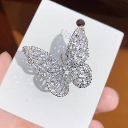 Crystal Flutter Butterfly Statement Ring