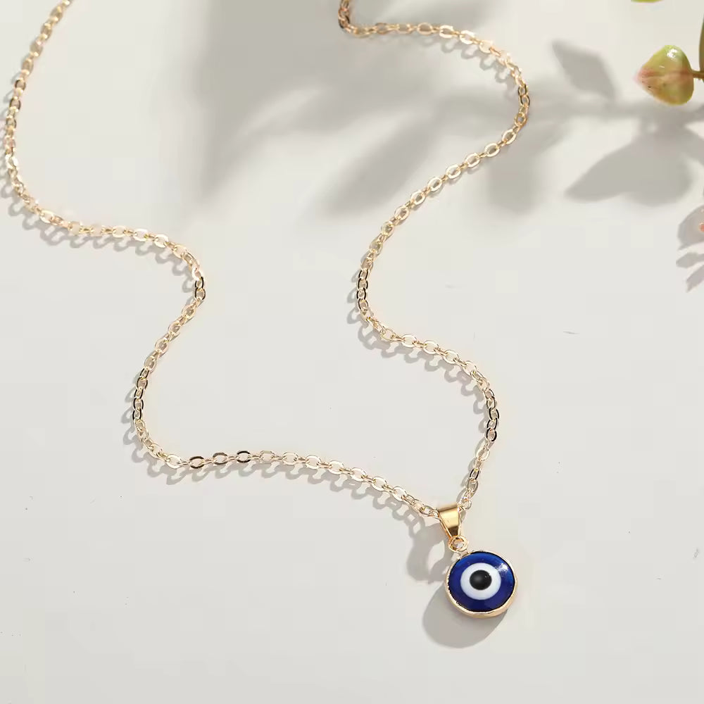 Gold Plated Turkish Evil Eye Necklace for Women Yiwu Jinyuan Jewelry Factory