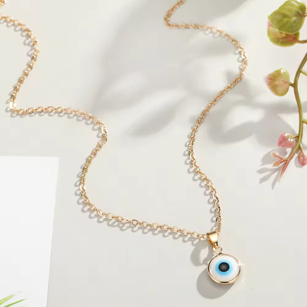 Gold Plated Turkish Evil Eye Necklace for Women Yiwu Jinyuan Jewelry Factory