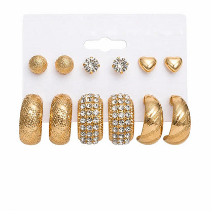 Gold Hoop & Stud Earrings Set Yiwu Zhuchai E-Commerce Firm (Individual Business)