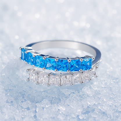 Silver Brilliant Aquamarine Ring