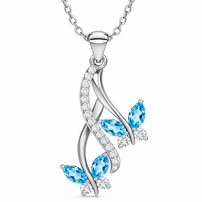 Silver Blue Morphia Pendant Silvish