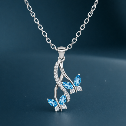 Silver Blue Morphia Pendant Silvish