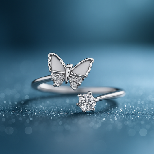 Silver Celestia Butterfly Ring