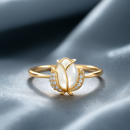 Gold Plated Golden Tulip Ring
