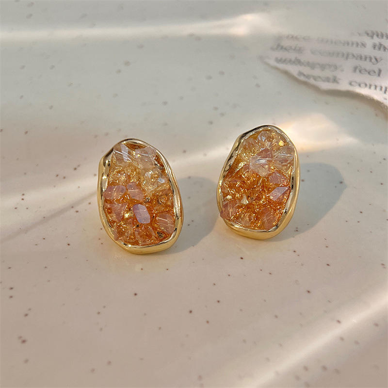 Champagne Crystal Stud Earrings