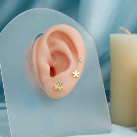 Gold Plated Beautiful Floral Studs