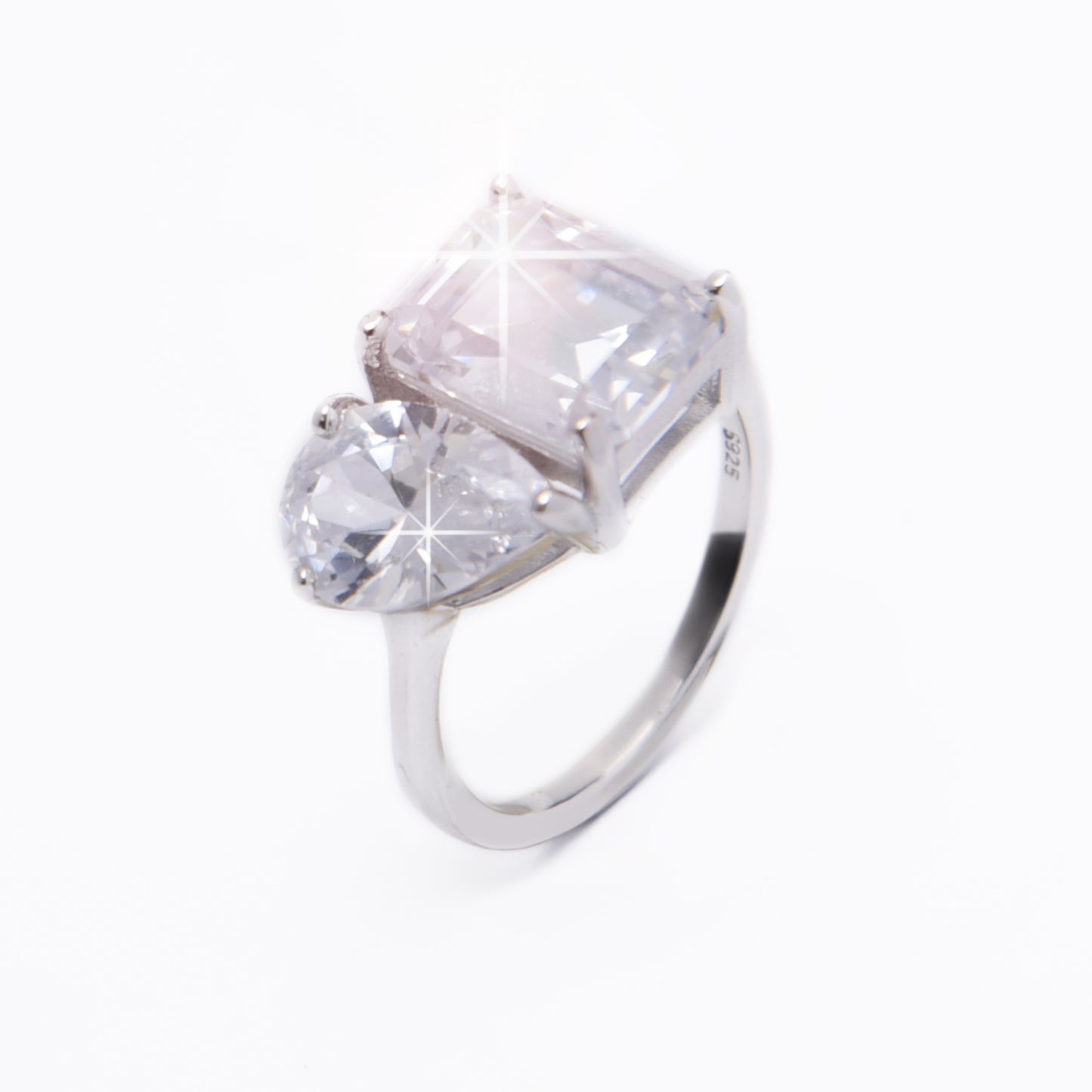 Toi et Moi silver ring