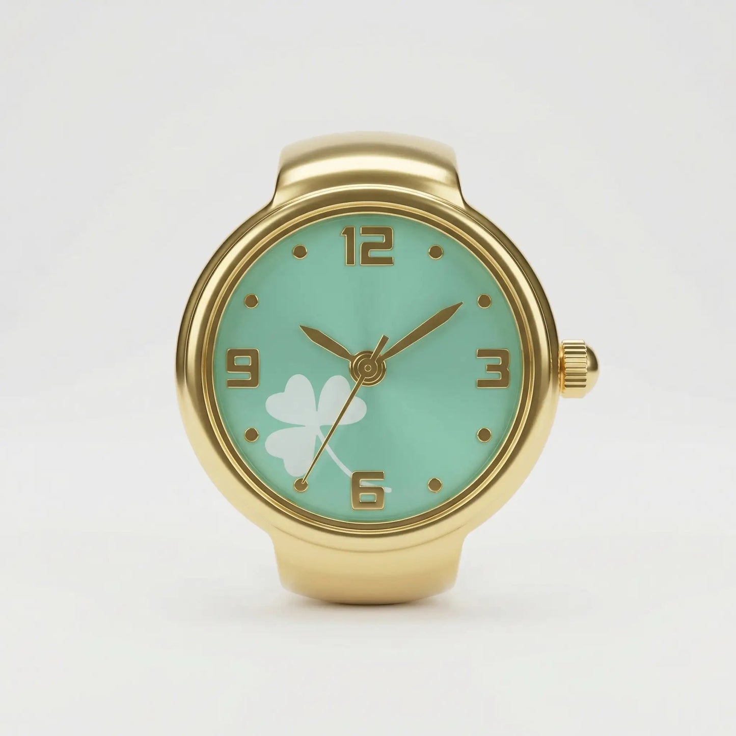 Clover Mini Dial Ring Watches Silvish