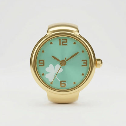 Clover Mini Dial Ring Watches Silvish
