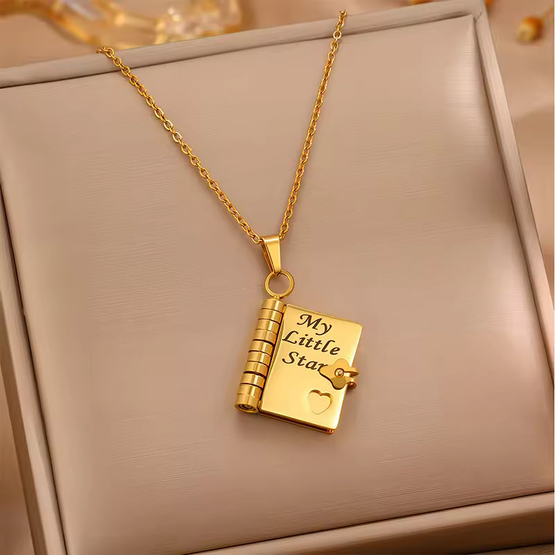 To My Sister Engraved Book Locket Necklace