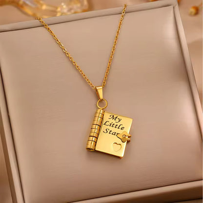 To My Sister Engraved Book Locket Necklace