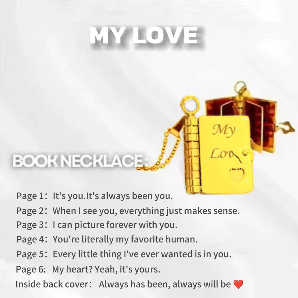 To My Love Engraved Book Locket Necklace