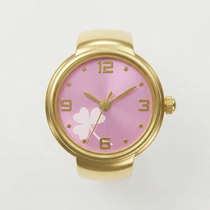 Clover Mini Dial Ring Watches Silvish