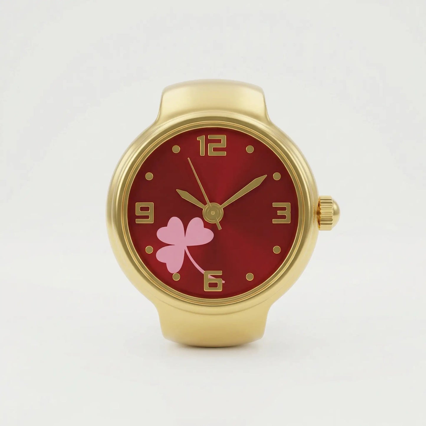 Clover Mini Dial Ring Watches Silvish