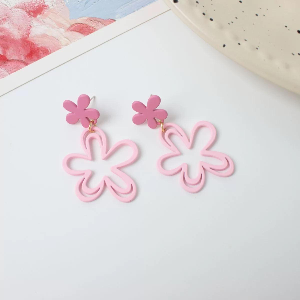 Sweet Pink Flower Earrings