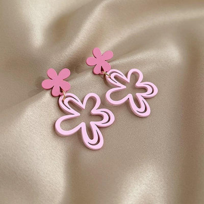 Sweet Pink Flower Earrings