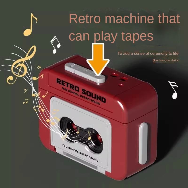 Eco-Friendly Mini Tape Recorder Keychain Retro Cassette Player SWARVOSKI