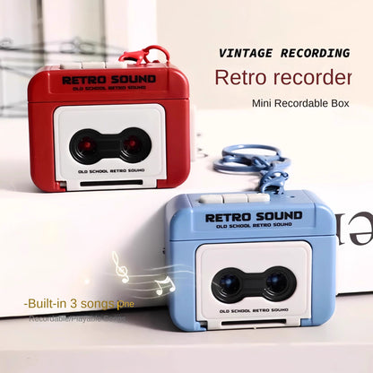 Eco-Friendly Mini Tape Recorder Keychain Retro Cassette Player SWARVOSKI