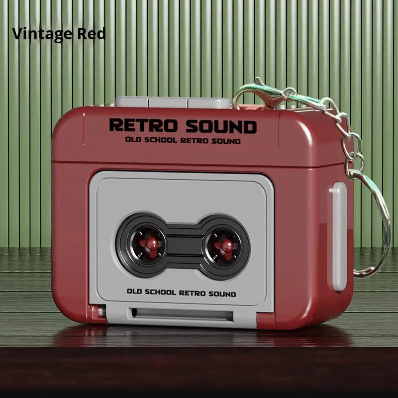 Eco-Friendly Mini Tape Recorder Keychain Retro Cassette Player SWARVOSKI
